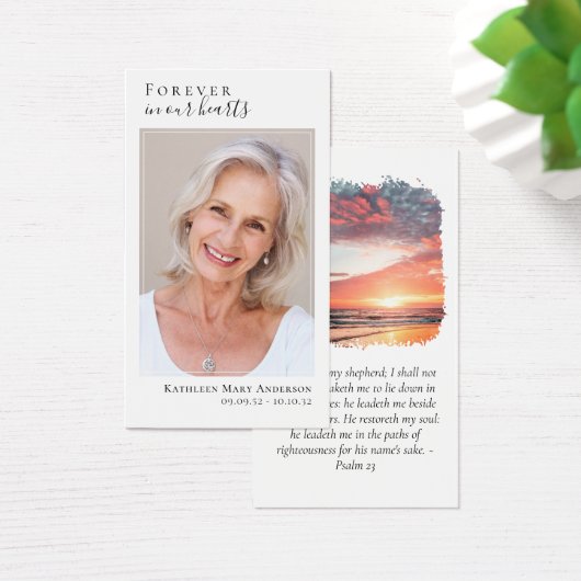 Carte de prière commémorative du coucher du soleil (Bureau)