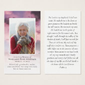 Carte de prière commémorative du coucher du soleil (Devant & derrière)