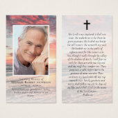 Carte de prière commémorative du coucher du soleil (Devant & derrière)