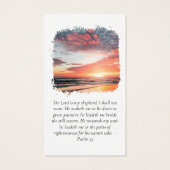 Carte de prière commémorative du coucher du soleil (Dos)