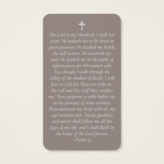 Carte de prière commémorative du coucher du soleil (Dos)