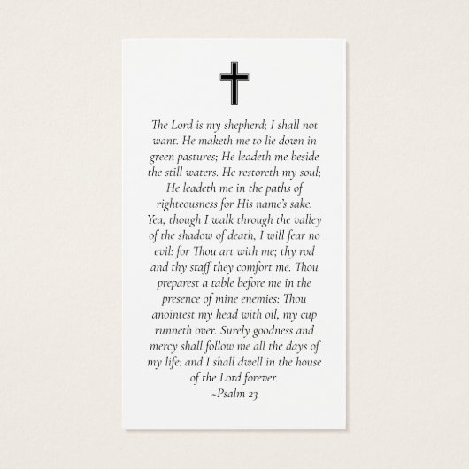 Carte de prière commémorative du coucher du soleil (Dos)