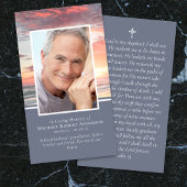 Carte de prière commémorative du coucher du soleil