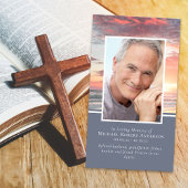 Carte de prière commémorative du coucher du soleil