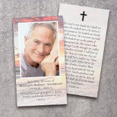 Carte de prière commémorative du coucher du soleil