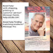 Carte de prière commémorative du coucher du soleil