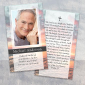 Carte de prière commémorative du coucher du soleil