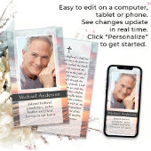 Carte de prière commémorative du coucher du soleil