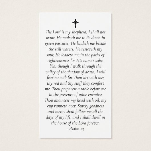 Carte de prière commémorative du coucher du soleil (Dos)