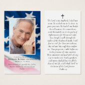 Carte de prière commémorative du drapeau américain (Devant & derrière)