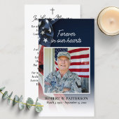 Carte de prière commémorative du drapeau américain