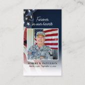 Carte de prière commémorative du drapeau américain (Devant)