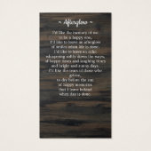 Carte de prière commémorative du drapeau du Canada (Dos)