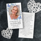 Carte de prière commémorative du papillon bleu