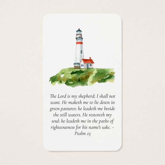 Carte de prière commémorative du phare (Dos)