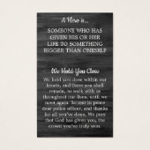 Carte de prière commémorative du policier russe (Dos)