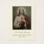 Carte de prière commémorative du Sacré-Coeur (Devant)