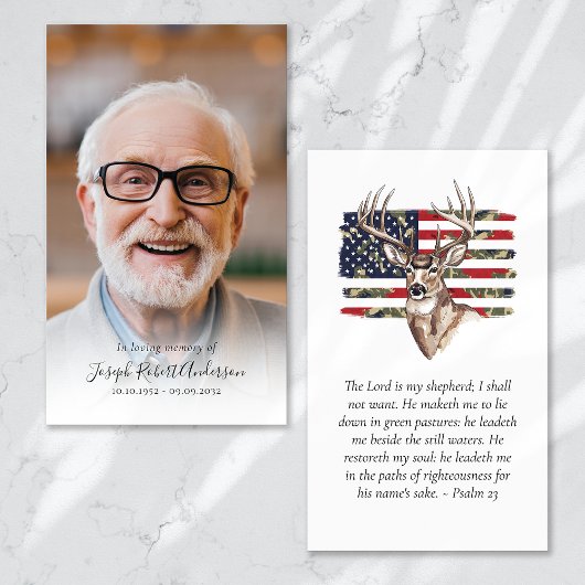 Carte de prière commémorative du stade de chasse p