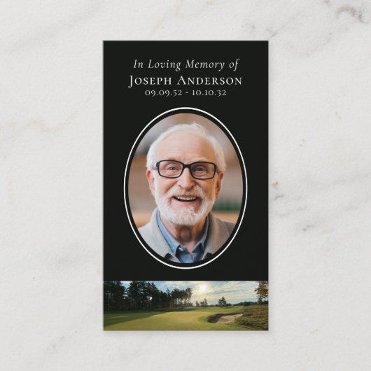 Carte de prière commémorative du terrain de golf O (Devant)