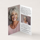 Carte de prière commémorative Dusty Bleu Blanc Pli (Intérieur)