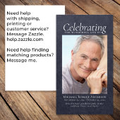 Carte de prière commémorative en cuir bleu