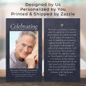 Carte de prière commémorative en cuir bleu