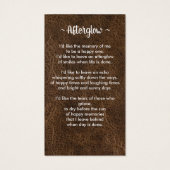 Carte de prière commémorative en cuir simple (Dos)