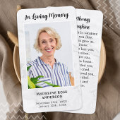 Carte de prière commémorative en marbre moderne