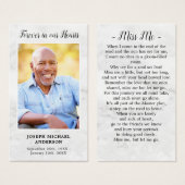 Carte de prière commémorative en marbre pour toujo (Devant & derrière)