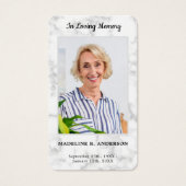 Carte de prière commémorative en marbre Premium (Devant)