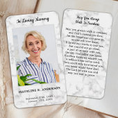 Carte de prière commémorative en marbre Premium