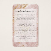 Carte de prière commémorative en marbre rose (Dos)