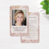 Carte de prière commémorative en marbre rose (Bureau)