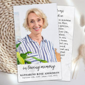 Carte de prière commémorative en marbre simple