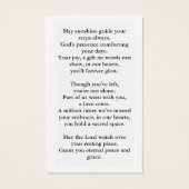 Carte de prière commémorative en mémoire d'amour (Dos)