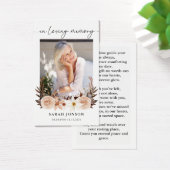 Carte de prière commémorative en mémoire d'amour (Bureau)