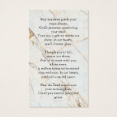 Carte de prière commémorative en mémoire d'amour (Dos)