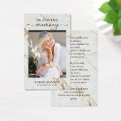 Carte de prière commémorative en mémoire d'amour (Bureau)