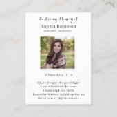 Carte de prière commémorative en mémoire d'amour (Devant)