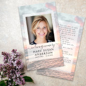 Carte de prière commémorative en mémoire d'amour