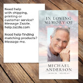 Carte de prière commémorative en mémoire d'amour