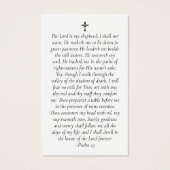 Carte de prière commémorative en mémoire d'amour (Dos)