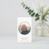 Carte de prière commémorative en or simple photo f (Debout devant)