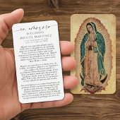 Carte de prière commémorative espagnole Guadalupe