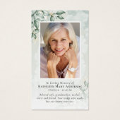 Carte de prière commémorative Eucalyptus (Devant)