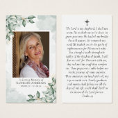 Carte de prière commémorative Eucalyptus (Devant & derrière)