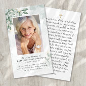 Carte de prière commémorative Eucalyptus