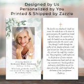 Carte de prière commémorative Eucalyptus