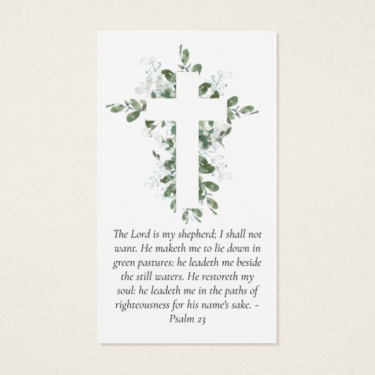 Carte de prière commémorative Eucalyptus (Dos)