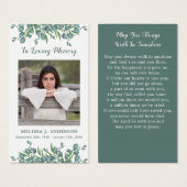 Carte de prière commémorative Eucalyptus (Devant & derrière)